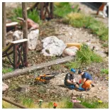 Scène réaliste "Accident de vélo"  - BUSCH 79825 - HO 1/87