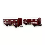Set de 2 wagons couverts primeurs Ghs 69.9 - Piko 97311 - HO 1/87 - SNCF - Ep IV-V - 2R