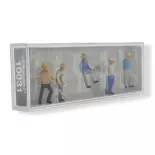 Pack de 5 Poseurs de voies - Figurine - PREISER 10031 - Échelle HO : 1/87ème