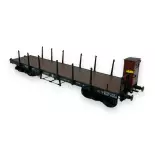 Wagonplaat TP à Ranchers longs PO et guérite REE Modeles WB544 SNCF - HO 1/87