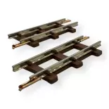 2 rails droits de 38,5 mm - Minitrains 9315 - HOe 1/87