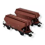 Set de 2 wagons céréaliers à grains - Fleischmann 830310 - N 1/160 - BLS - EP III