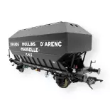Wagon céréalier B. Richard Grand Moulins d'Arenc - Rail 43 433014 - O 1/43 - SNCF - Ep III - 2R