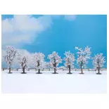 Lot de 7 arbres enneigés - NOCH 25075 - de 80 à 100 mm - HO/TT/N/Z