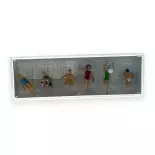 Pack de 6 Baigneurs - Figurine - PREISER 10070 - Échelle HO : 1/87ème