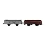 Wagons tombereau 4 portes de la PLM TTw 225553 et TT 225692, REE Modèles WB-817, HO 1/87e