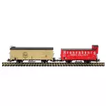 2 Vagones Cubiertos "Kronenbourg" y "Mutzig" - PIKO 97307 - HO 1/87 - SNCF - EP III - DC