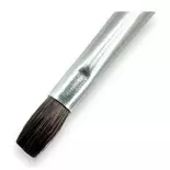 Pinceau plat N°04 pour aquarelle en poil de poney, embout en nickel, manche court - Kolibri 0712/04