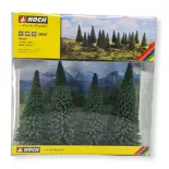 Lot de 6 sapins - NOCH 24642 - O, HO & TT | 140 à 180 mm