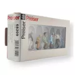 6 figurines assises Preiser 68209 - 1:50 & O 1:43 - Peintes