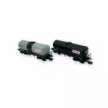 Set of 2 ANF "ALGECO / TOTAL" tank wagons - Ree Models NW-226 - N 1/160 - SNCF - Ep IV - 2R