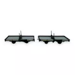 Set 2 porta tronchi piatti - frenati - grigio con raccordi neri - REE MODELES VM035 - CFD - HOm 1/87ème