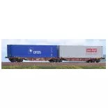 Containerwagen type Sggmrss 90, Touax, DFDS & Van Dijk - Acme 40387 - HO 1/87 - AAE - Ep VI - 2R