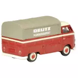 Lieferwagen mit Plane rot und grau, Deutz - HO 1/87 - Schuco