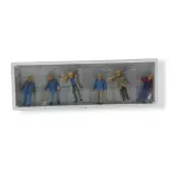 Pack de 6 Ouvriers - Figurine - PREISER 10033 - Échelle HO : 1/87ème