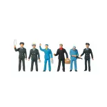 Pack de 6 Cheminots français - Figurine - PREISER 10086 - Échelle HO : 1/87ème