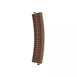 Rail courbe R2 24,3° Trix 62224 - Rayon 437,5 mm - HO : 1/87 - Code 83 - Voie C