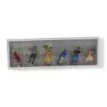 Pack de 6 Fermiers - Figurine - PREISER 10040 - Échelle HO : 1/87ème