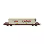 Wagon porte-conteneur Sgss "3 Suisses" JOUEF 6213 - SNCF - HO 1 : 87 - EP V