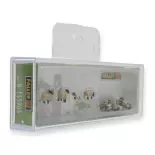 Miniaturas de animales | Set 20 ovejas cabeza negra Faller 155906 - N : 1/160