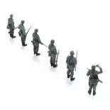 Infanterie de la Wehrmacht en attente de transport - 6 personnages - ARTITEC 5720009 - 1/72 