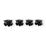 Lot de 4 wagons bennes sans frein