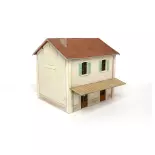 PLM Stazione 2 porte Legno Modellismo 101010 - HO 1/87 - 122x105x110mm