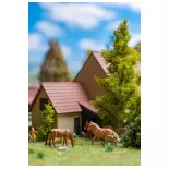 Set van 3 paarden en 1 pony Faller 151912 - HO : 1/87