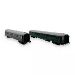 Coffret Voiture OCEM Couchette Verte + Voiture CIWL S2 - Bleue - LS MODELS 40902 - HO : 1/87 - EP. II 