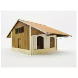 2-door PLM hall - Wooden Model 102008 - HO 1/87