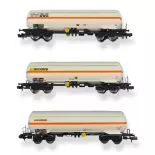 Set 3 wagons citernes Gaz - N 1/160 - SNCF