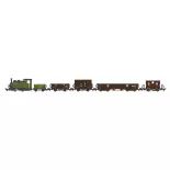 Locomotive à vapeur « Exmoor Pony » et wagon édition spéciale pack train - Peco GR1004 - OO 1/76