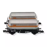 Lotto 2 "SATI / UCB" argento Arnold HN6479 SNCF carri cisterna N 1/160 EP IV