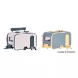 Food Trucks lot de deux caravanes aménagées - Vollmer 45144 - HO 1/87