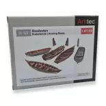 Lot de 5 barques avec rames non peintes - Artitec 50.122 - HO : 1/87  