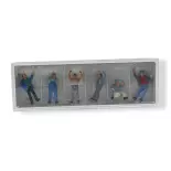 Lot de 6 Camionneurs - Figurine - PREISER 10036 - Échelle HO 1/87