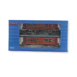 Set 2 JOUEF 6224 "CNC Kargo70" container wagons - HO 1 : 87 - SNCF - EP IV