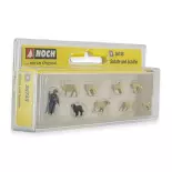 Pack of 8 animals with a shepherd NOCH 36748 - N : 1/160