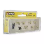 Pack de 8 animaux avec un berger NOCH 36748 - N : 1/160