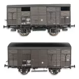 Set of 2 20T PLM REE ex-covered primeurs wagons Models WB737 - HO 1/87 - SNCF - EP III