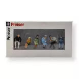 6 Figürchen assises Preiser 68209 - 1:50 & O 1:43 - Peintes