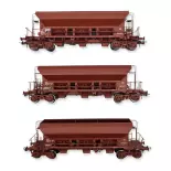 Set of 3 F70 EADS REE hopper wagons Models WB800 - HO 1/87 - SNCF - EP IV