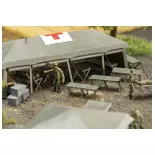 Confezione da 12 letti da campo medico FALLER 144071 - HO 1/87 - militare