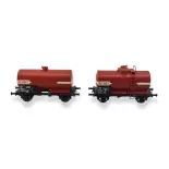 Set of 2 OCEM 29 REE tank wagons Models WB714 - HO 1:87 - SNCF