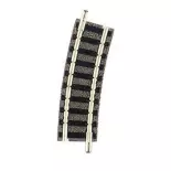 Rail courbe ballasté rayon 192 mm 15° Fleischmann 9122 - N : 1/160 - Code 80