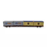 Wagon porte conteneurs Sggnss-XL Igra 96010063 - HO 1/87 - Metrans