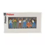 Set van 6 vissers/roeiers PREISER 68202 O 1/50