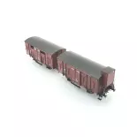 Set 2 wagons Couvert OCEM 19 REE Modèles WB685 - HO 1/87 - SNCF - EP II