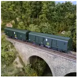 Set of 2 FOURGONS bagages Dd2ai Vert 301 - MODELS WORLD 30318 - SNCF - HO 1/87 - EP IVa