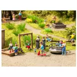Lot d'équipements de terrain de jeux miniature - Noch 14368 - HO 1/87